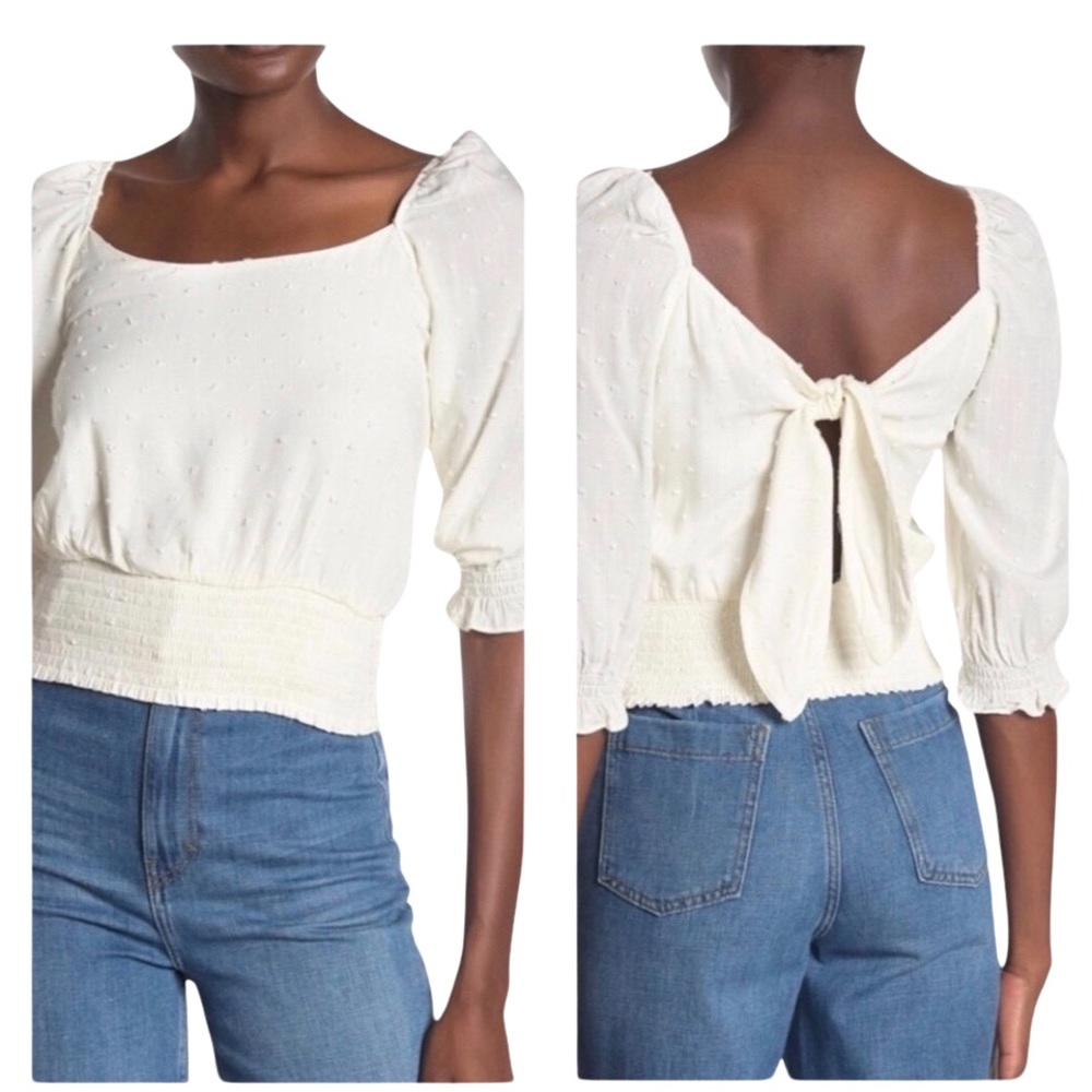 🚨Final Sale🚨! New Socialite Smock Cream Top Size M